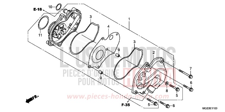 WATER PUMP for NC700X Dual Cluth ABS MAGNA RED (R201) from 2013
